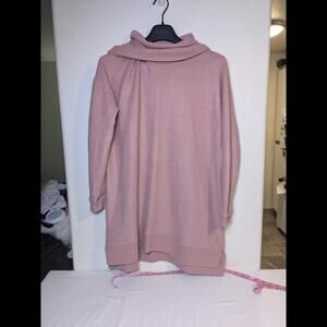 Lulus Cozy Pink Cowl Neck Sweater Dress - XS